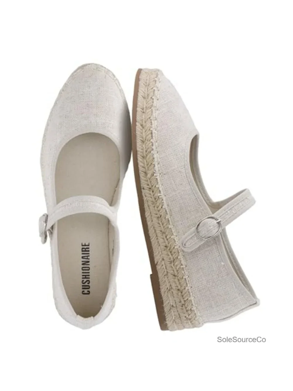 Cushioned Comfort Mary Jane Espadrille Flats with Adjustable Strap